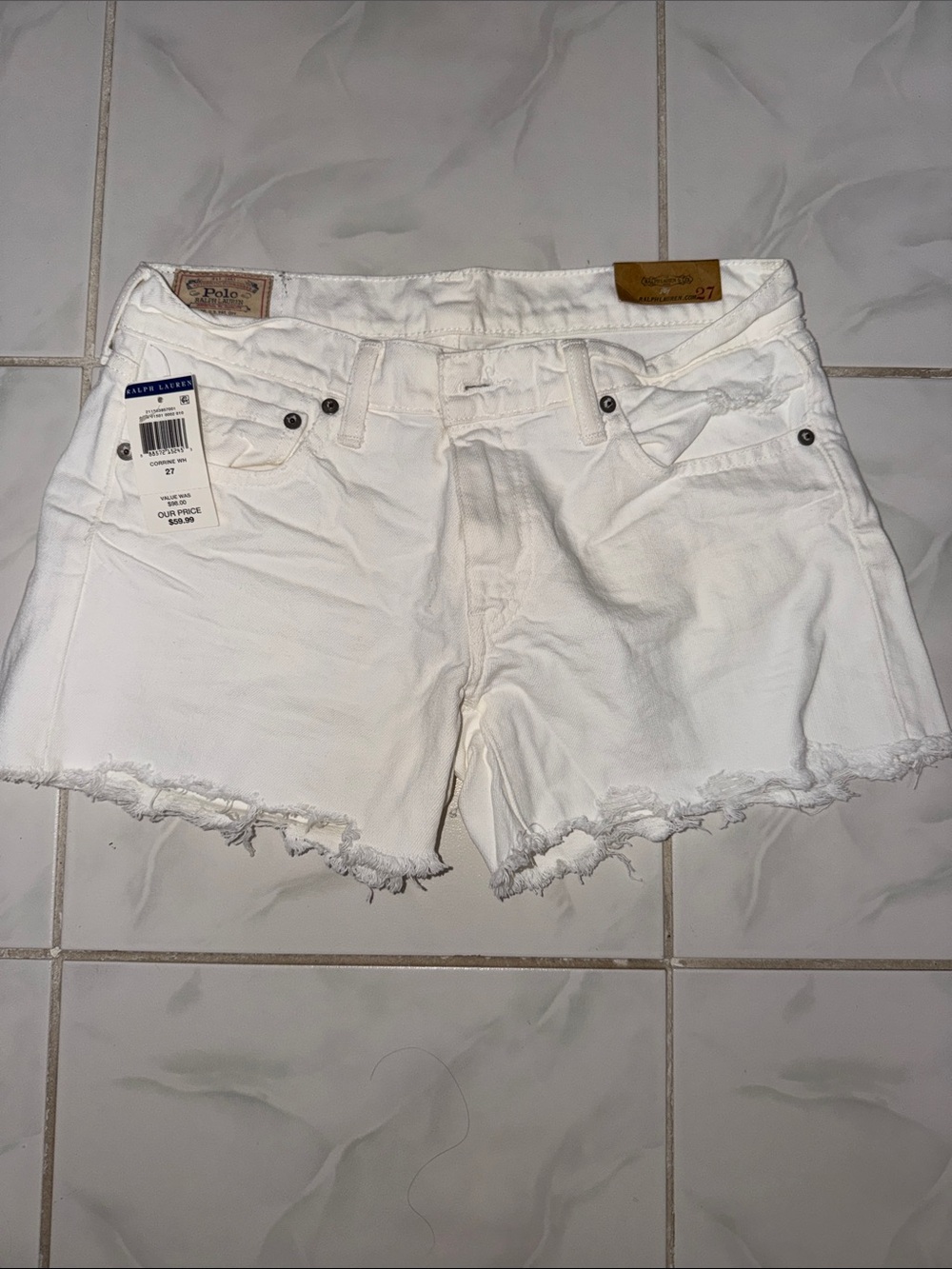 Polo by Ralph Lauren “The Crosby Short”  Women's Distressed Denim Cutoffs